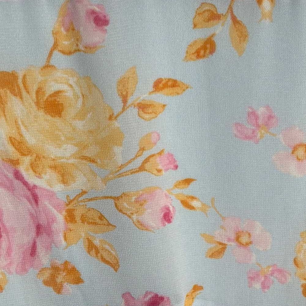 🌸🌸🌸 WAYF Dress Where Are You From Blue Chiffon Floral Maxi Dress Size Med and XS - Picture 9 of 12